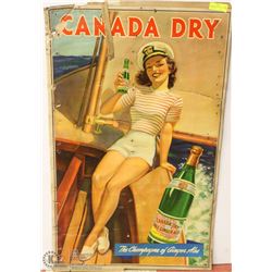 AUTHENTIC 1940S CANADA DRY POSTER PIN UP