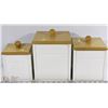 Image 1 : 3PC WHITE WOODEN CANISTER SET