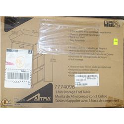 3 BIN STORAGE END TABLE