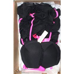 BOX WITH NEW LASENZA BLACK AND FUSHIA PINK ONE
