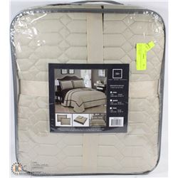 CHIC HOME DESIGN,3PC KING QUILT SET ,LT BROWN