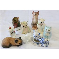 COLLECTION OF 9 CERAMIC CATS