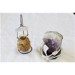 AMETHYST LAMP AND STONE TEALIGHT HOLDER