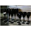 Image 1 : SET OF BLACK MIKASA WINE GLASSES
