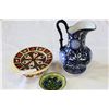 Image 1 : LOT OF HAND PAINTED ITEMS AND ASIAN VASE