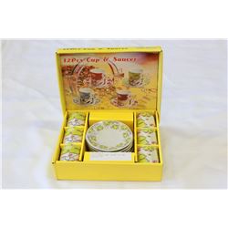 GIFT CASED DEMI TASSE CUP AND SAUCER SET