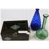 Image 1 : NEW HARLEY DAVIDSON MEMORY BOX AND TWO GLASS VASES