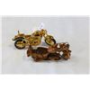 Image 1 : BRASS AND WOOD MODEL MOTORCYCLES