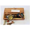Image 2 : WOOD CASE OF MENS WATCHES ETC
