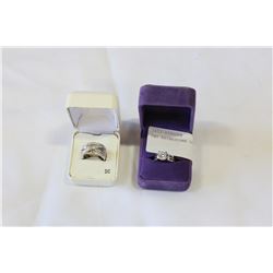 TWO RHINESTONE DINNER RINGS