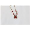 Image 2 : VINTAGE RED AND PEARL NECKLACE