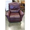 Image 1 : BURGUNDY LEATHER RECLINER