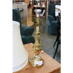 TWO BRASS TABLE LAMPS WITH SHADES