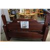 Image 1 : COMPLETE QUEENS SIZE BEDFRAME WITH SHIP TILE INSERT AND MATTRESS