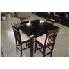 Image 1 : MODERN PUB HEIGHT TABLE WITH FOUR STOOLS AND GLASS TOP