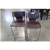 Image 1 : TWO METAL AND BROWN VINYL BARSTOOLS