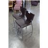 Image 2 : TWO METAL AND BROWN VINYL BARSTOOLS