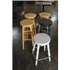 Image 2 : FIVE WOOD STOOLS