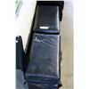 Image 1 : TWO SMALL BLACK LEATHER FOOTSTOOLS
