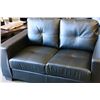 Image 2 : NEW MODERN BLACK SQUARED ARM LOVESEAT WITH REMOVABLE BACK AND SEAT CUSHIONS RETAIL $999