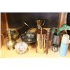 Image 1 : LOT OF BRASS ITEMS PITCHER AD CANDLESTICKS