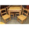 Image 2 : RUSTIC PINE DRAWLEAF DINING TABLE AND SIX PINE LADDER BACK CHAIRS