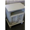 Image 1 : PAINTED WHITE 2-DOOR ENDTABLE