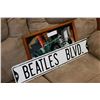 Image 1 : MIRRORED BENTLEY PICTURE AND BEATTLES BLVD TIN SIGN