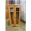 Image 1 : ROLLING OAK GLASS DOOR CABINET