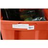 Image 1 : ORANGE TOTE OF COLLECTIBLE DOLLS AND ITEMS