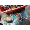 Image 3 : ORANGE TOTE OF COLLECTIBLE DOLLS AND ITEMS
