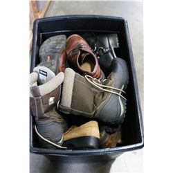 TOTE OF SHOES AND BOOTS