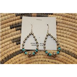 Sterling Silver Navajo Pearl Dangle Earrings