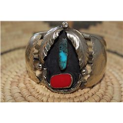 Silver 2 Stone Dead Pawn Bracelet Navajo Made