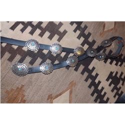 Vinatge Navajo Made Silver Condcho Belt
