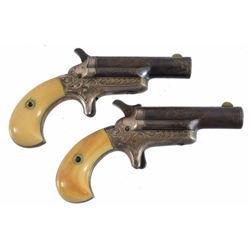 Cased Pair of Factory Engraved Colt Derringers