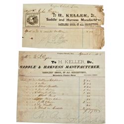 1870s H. Keller Corpus Christi Texas Receipts