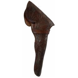 Ornate Tooled Civilian Flap Holster Colt 1851