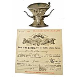 Texas Board Of Pharmacy Permit & Plaque