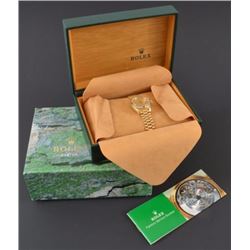 Rolex Ladies 18K Diamond & Emerald Watch
