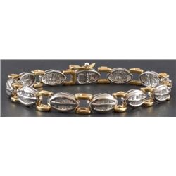 14K Yellow & White Gold Diamond Bracelet