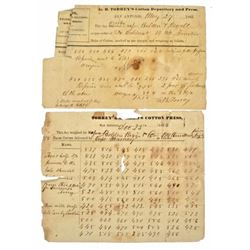 1865 San Antonio Texas Torrey's Cotton Receipts