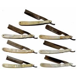 7 Antique Mother of Pearl Straight Razors
