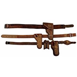 3 Mecxican Gun Belts With Holsters