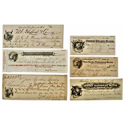 Six Antique Cattleman's Checks 1880s-1920s