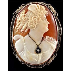 14kt & Diamond Cameo