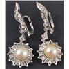 Image 1 : Diamond Pearl Earrings Set