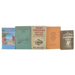 5 Texas Cattle & Trail Driver Related Books