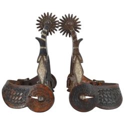 Mike Morales Inside Marked Silver Inlaid Spurs