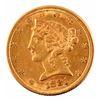 Image 1 : 1881 U.S. $5 Gold Coin